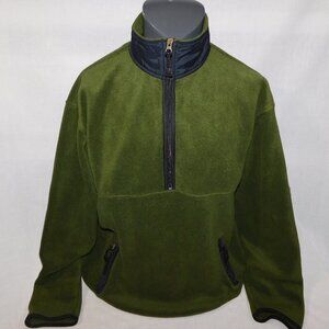 VTG 90s Nevada Jeanswear Green 1/4 Zip Fleece Pullover Sweater Jacket Mens L